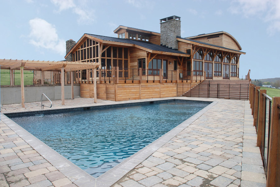 contemporary home anacrm ny pool pergola sloan architects